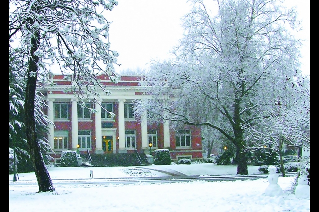 Johnson Hall in snow
